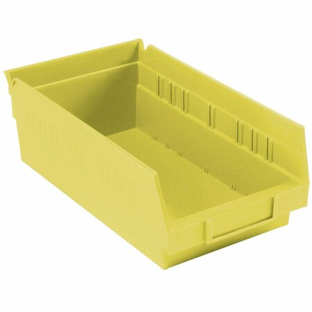 GLOBAL INDUSTRIAL Plastic Nesting Storage Shelf Bin 6-5/8inW x 11-5/8inD x 4inH Yellow 184838YL